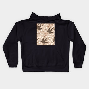 Birds And Flowers Pattern Kids Hoodie